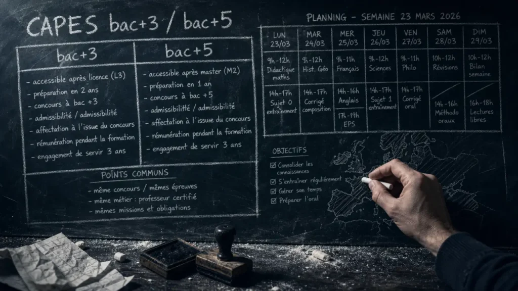 CAPES histoire géographie 2026 : calendrier bac+3 et bac+5