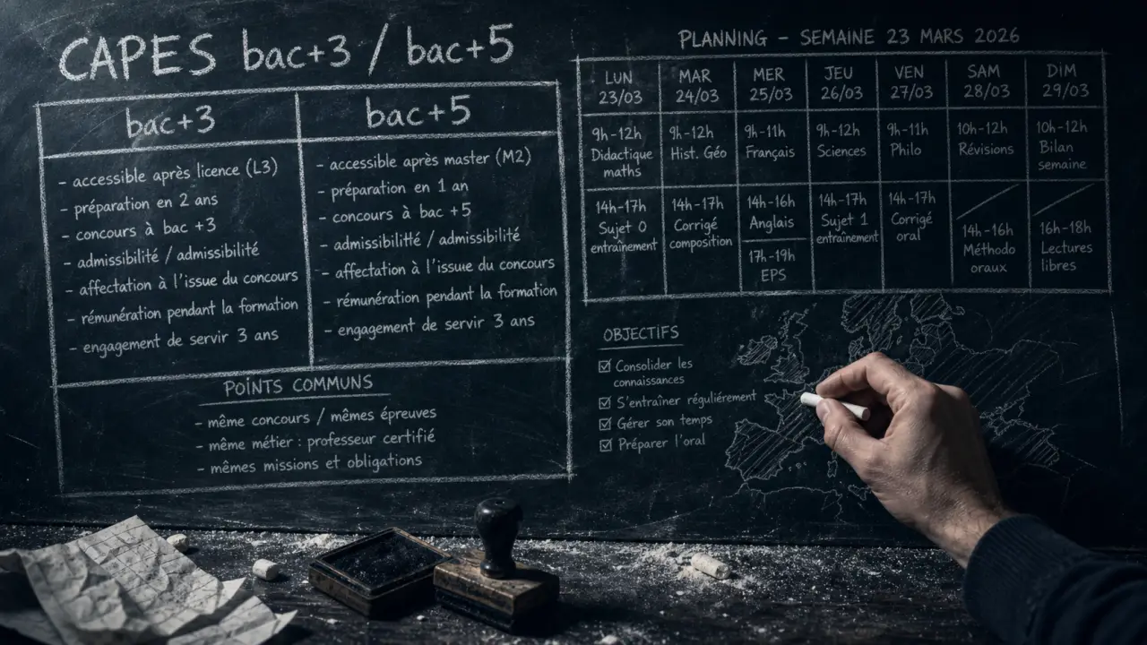 CAPES histoire géographie 2026 : calendrier bac+3 et bac+5
