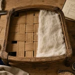 Formation tapissier : fauteuil en restauration, tissus et outils en atelier