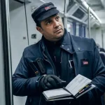 Recrutement controleur sncf : contrôleur vérifie billets dans un train