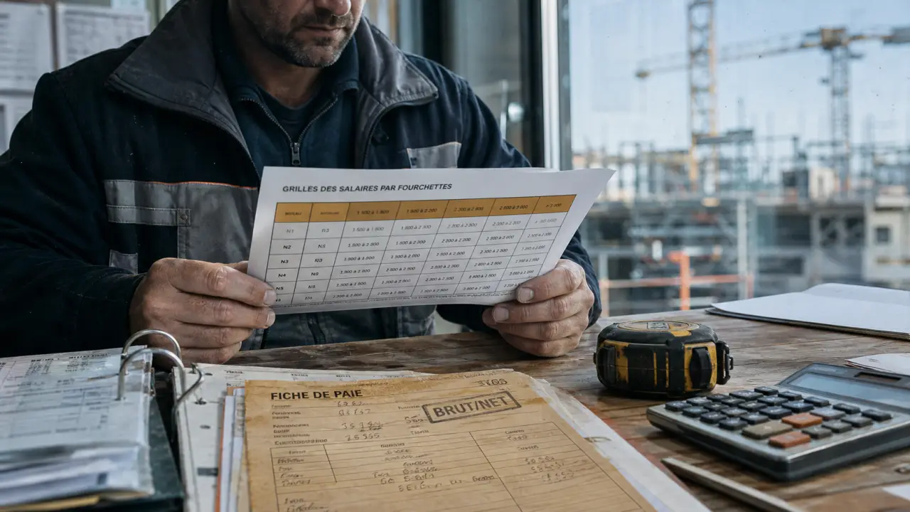 Conducteurs de travaux salaire brut net et écarts selon expérience et région