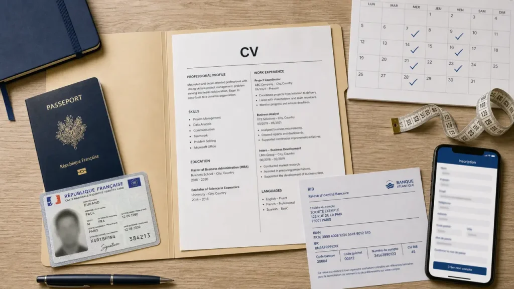 Inscription au interim : documents à préparer (CV, RIB, ID)