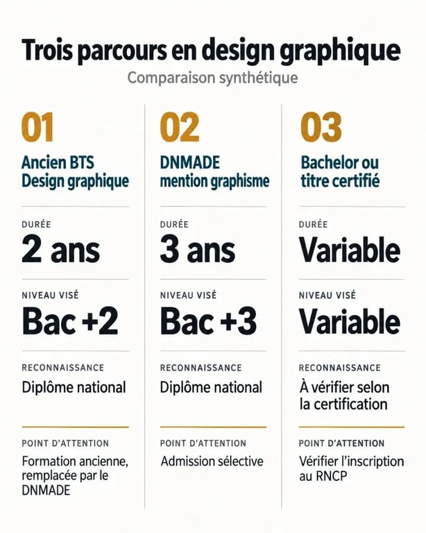BTS design graphique en alternance : comparaison entre ancien BTS, DNMADE et bachelor