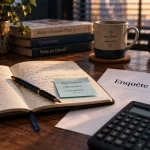 Metier passion : enquête métier sur table, carnet ouvert et cahier de réalités