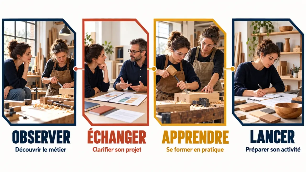 Parcours de reconversion artisanat, de l'immersion en atelier à la formation professionnelle