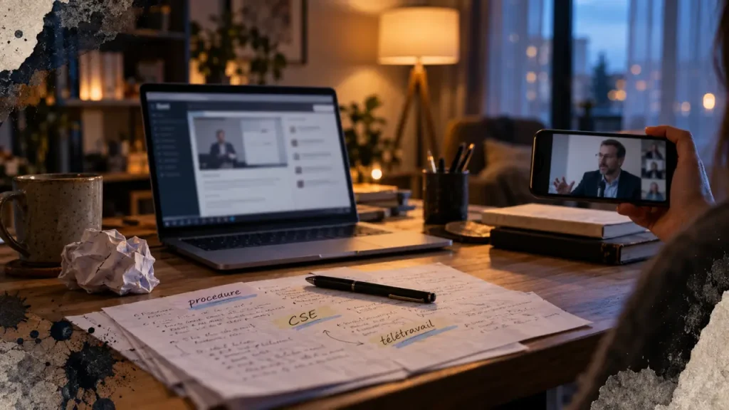 Formation du droit social à distance, bureau et visioconférence